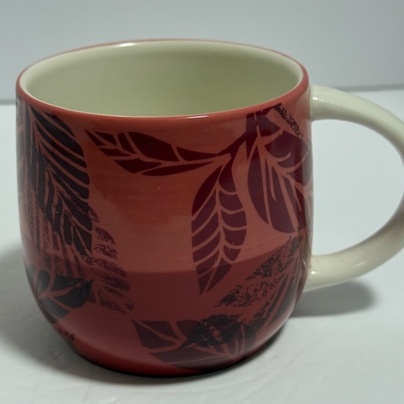 Starbucks Other - Starbucks 2011 Ceramic Leaf Design Red Ombre Hand-Painted Coffee or Tea Mug 12oz